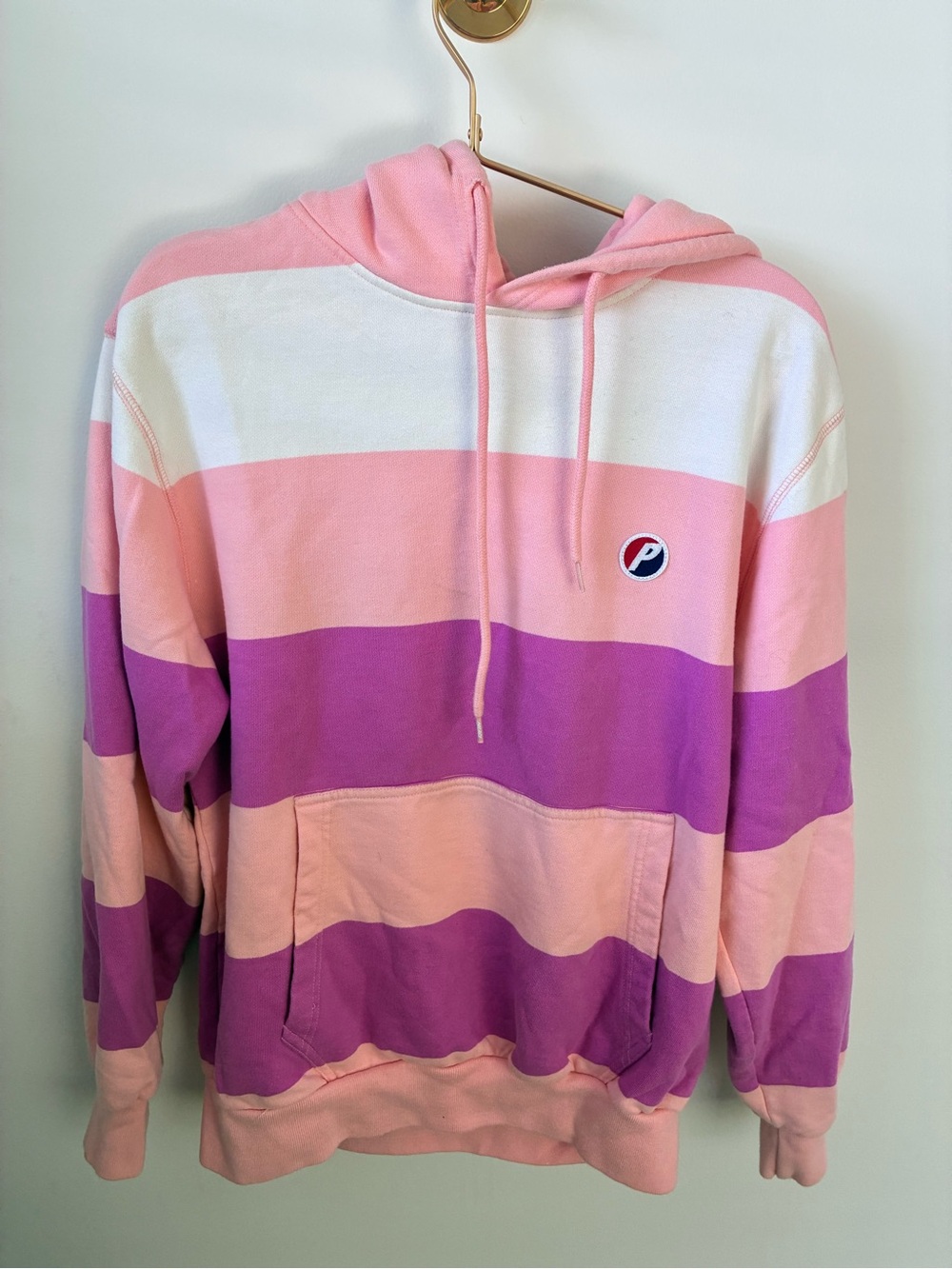 PALACE Pink, Purple & White Striped Hoodie